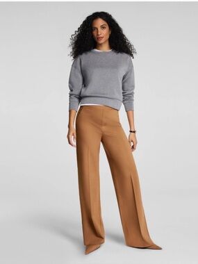 SPANX Ponte Wide Leg Brown Pants Supersmooth PerfectFit Capsule Size Large